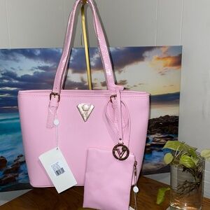 Valatino Pink Tote Bag with Pouch